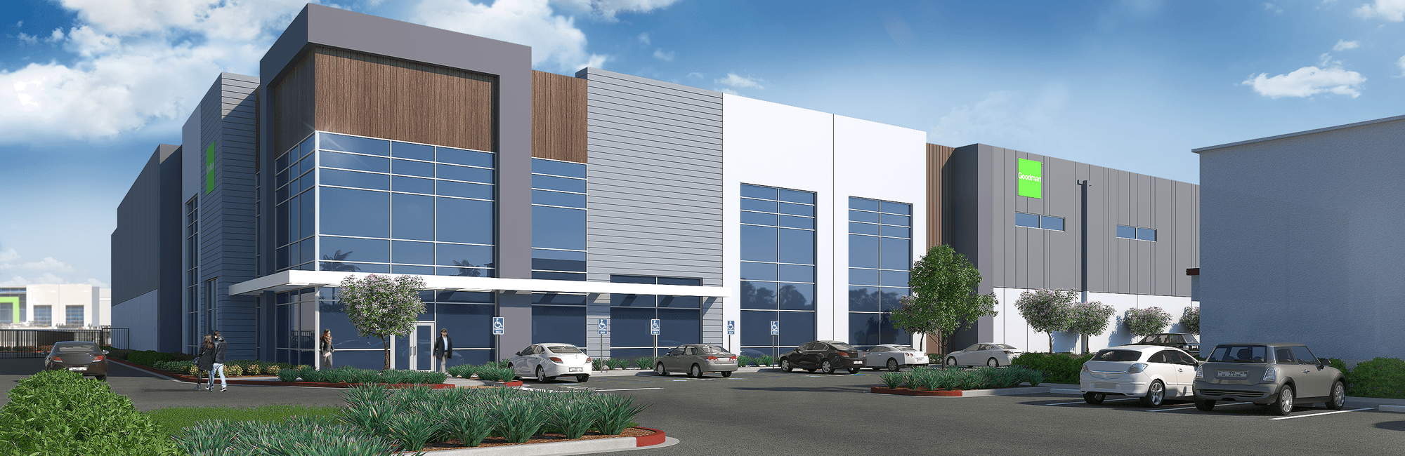 Goodman Santa Fe Springs Warehouse exterior rendering cgi